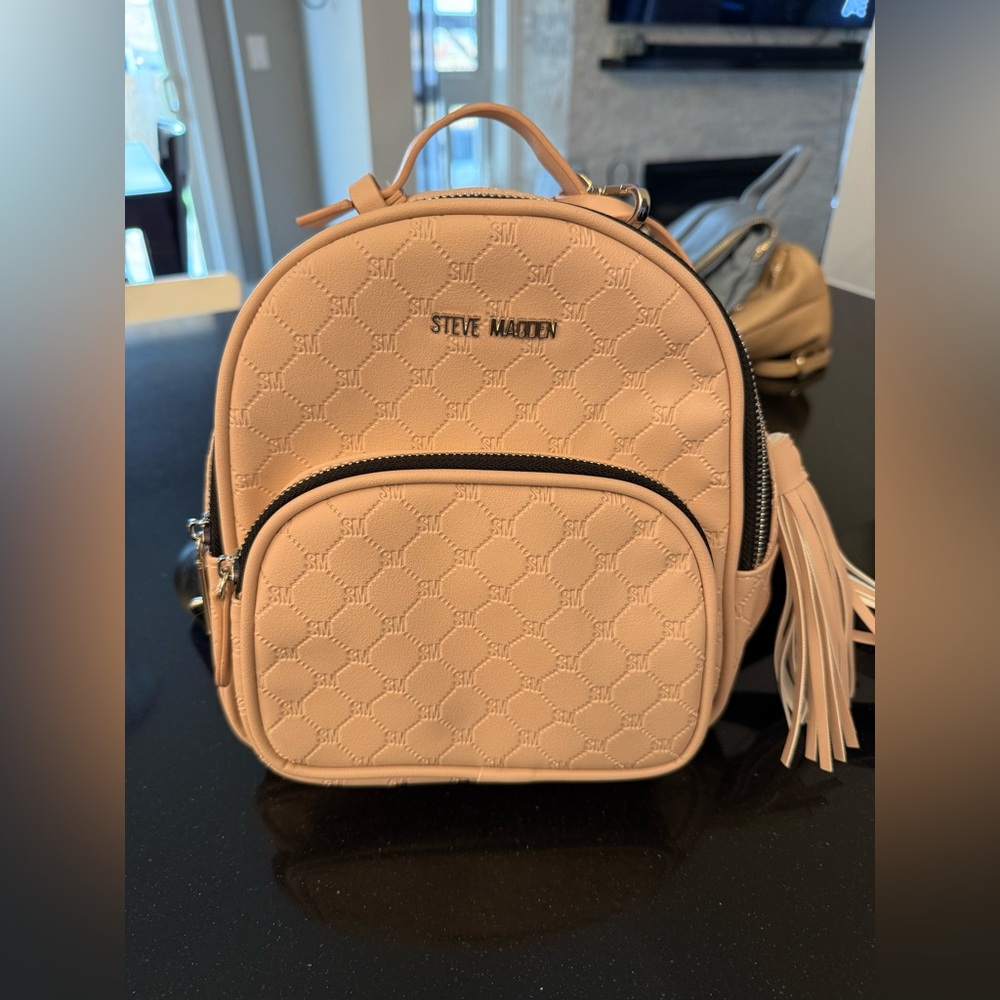 Steve Madden Embossed Pinkish Small Backpack